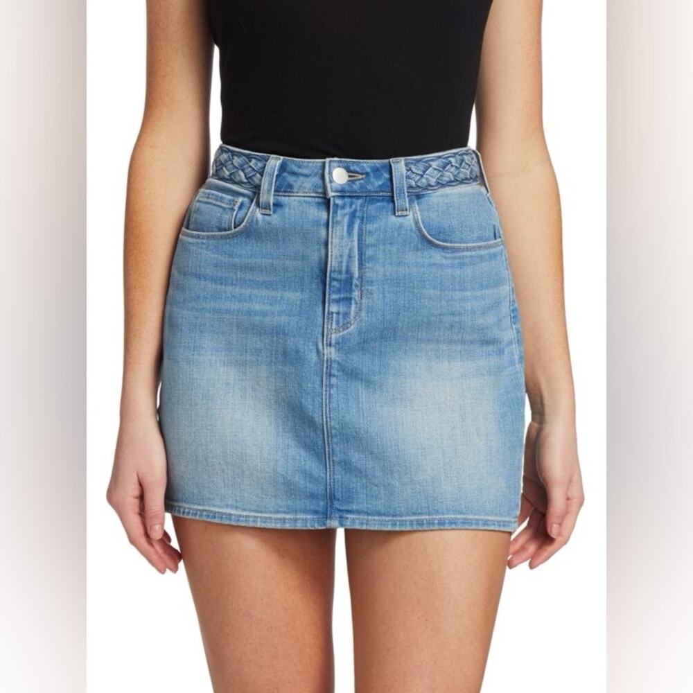 L'AGENCE Light Blue Denim Mini Skirt